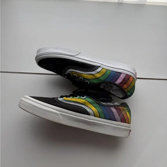 Vans Black Multicolor Stripe Sneakers - Picture 7 of 10